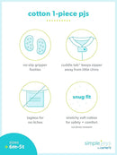 Macacão de dormir para bebês Pijama de algodão com pés justos Simple Joys by Carter'sMeninos