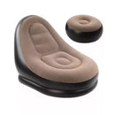 Conjunto Poltrona e Puff Inflável Portátil Descanso Preguiçoso Sofá